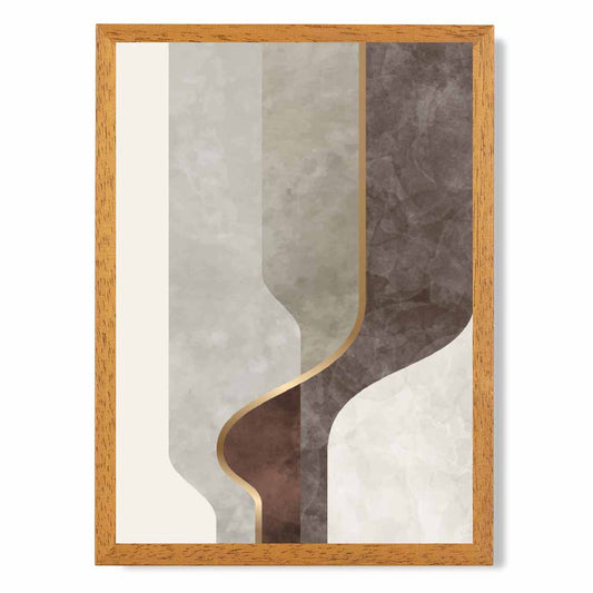 Abstract Painted Beige, Brown Shapes No 3 Art Print | Wall Art Plaza