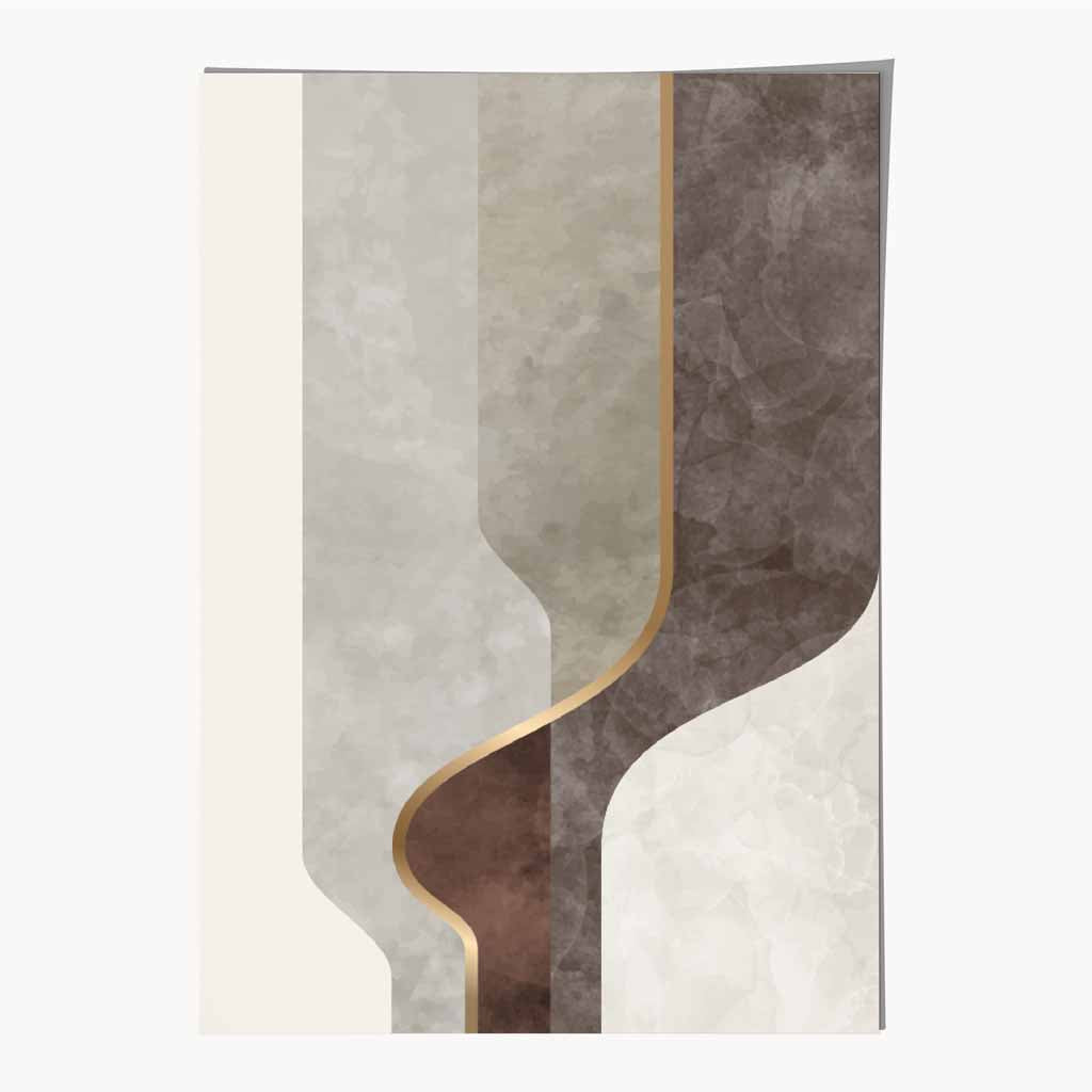 Abstract Painted Beige, Brown Shapes No 3 Art Print | Wall Art Plaza