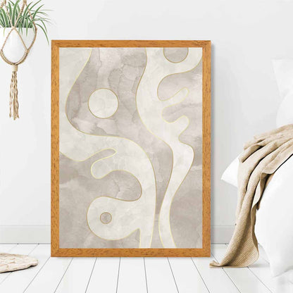 Abstract Painted Cream, Beige Shapes No 1 Art Print | Wall Art Plaza