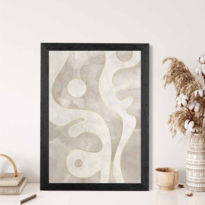 Abstract Painted Cream, Beige Shapes No 1 Art Print | Wall Art Plaza