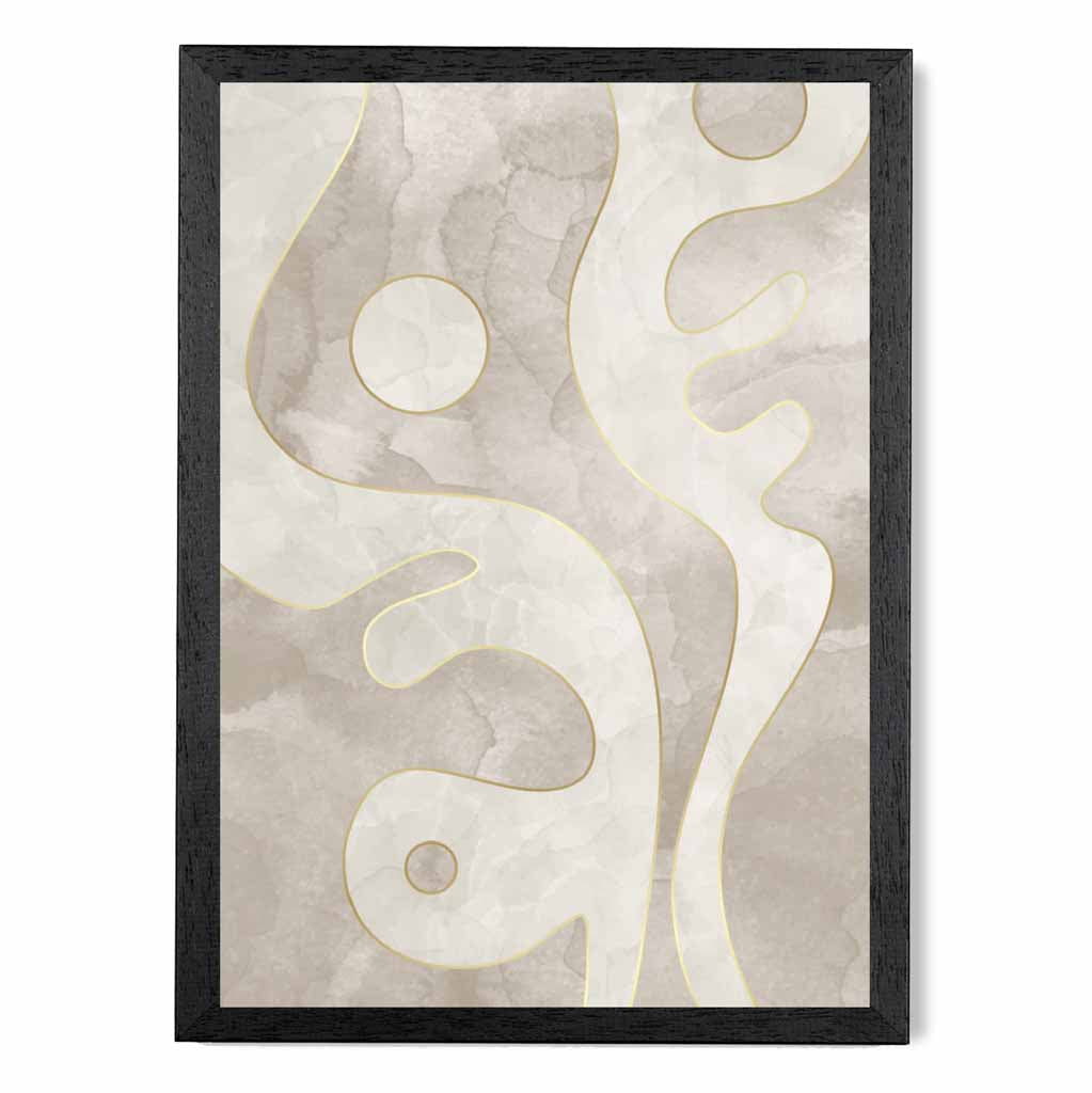 Abstract Painted Cream, Beige Shapes No 1 Art Print | Wall Art Plaza