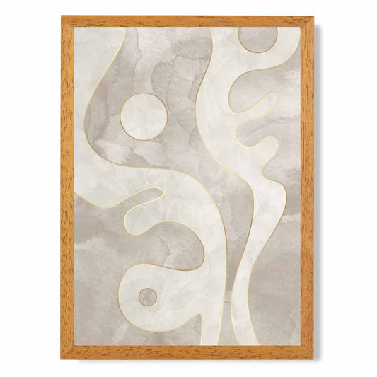 Abstract Painted Cream, Beige Shapes No 1 Art Print | Wall Art Plaza