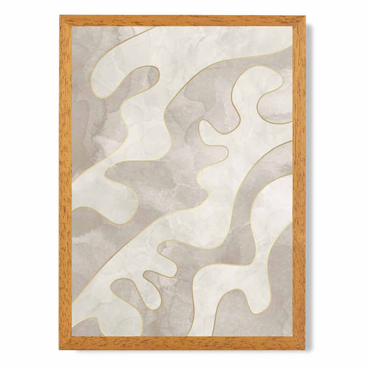 Abstract Painted Cream, Beige Shapes No 2 Art Print | Wall Art Plaza