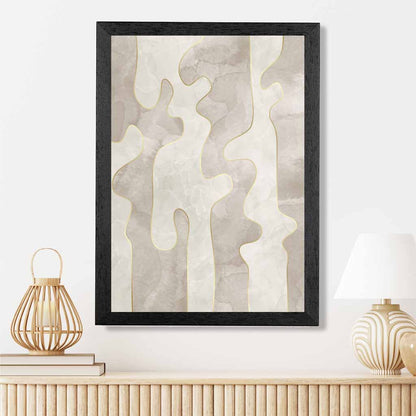 Abstract Painted Cream, Beige Shapes No 3 Art Print | Wall Art Plaza