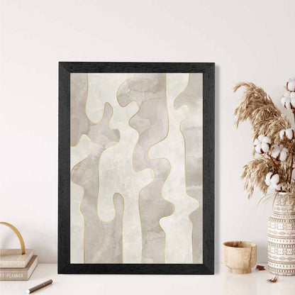 Abstract Painted Cream, Beige Shapes No 3 Art Print | Wall Art Plaza