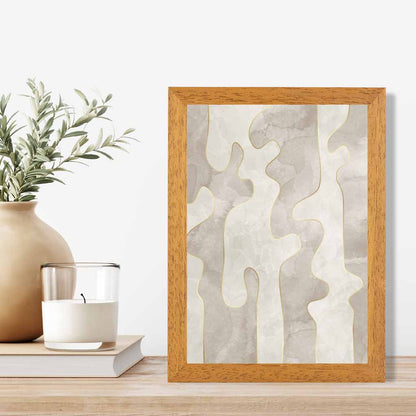 Abstract Painted Cream, Beige Shapes No 3 Art Print | Wall Art Plaza