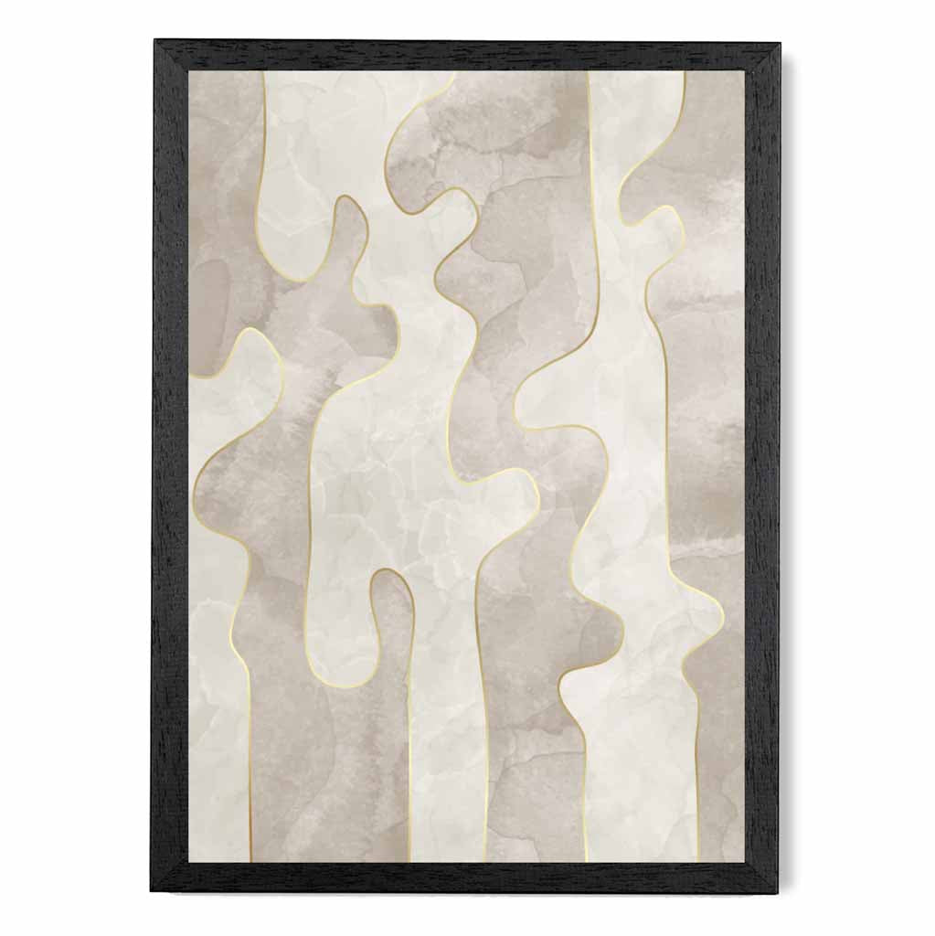 Abstract Painted Cream, Beige Shapes No 3 Art Print | Wall Art Plaza