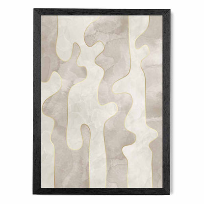 Abstract Painted Cream, Beige Shapes No 3 Art Print | Wall Art Plaza