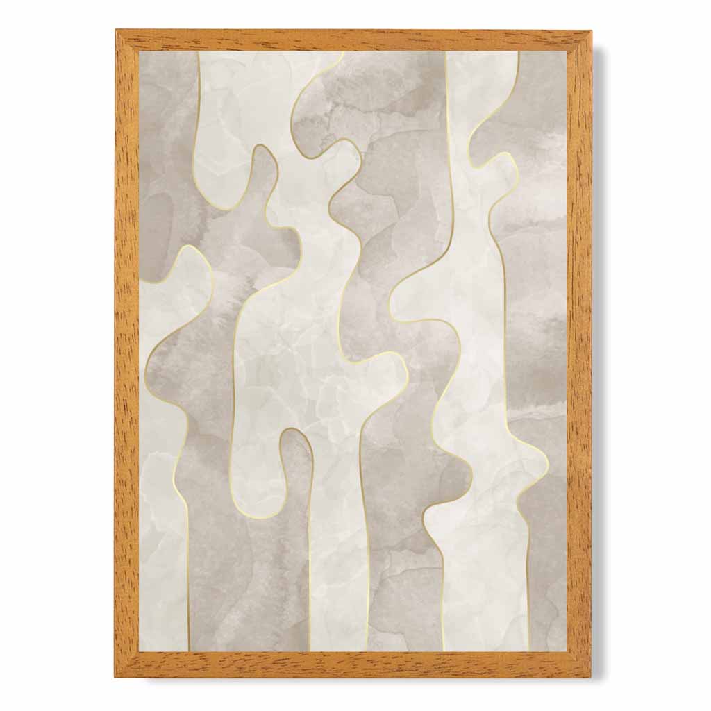 Abstract Painted Cream, Beige Shapes No 3 Art Print | Wall Art Plaza