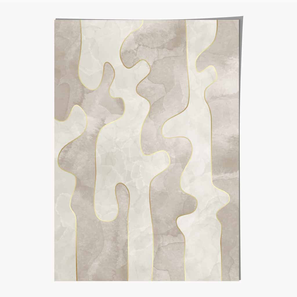 Abstract Painted Cream, Beige Shapes No 3 Art Print | Wall Art Plaza