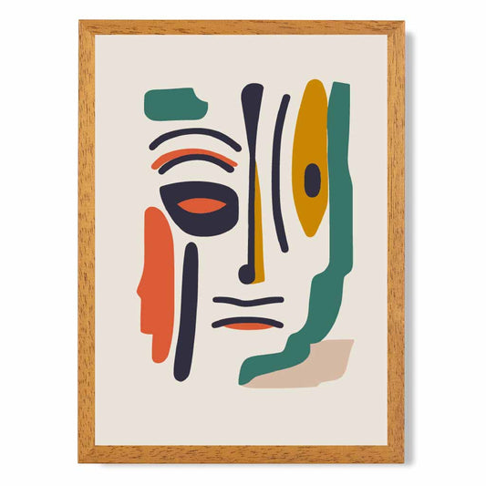 Quirky Abstract Colourful Face No 1 Art Print | Wall Art Plaza