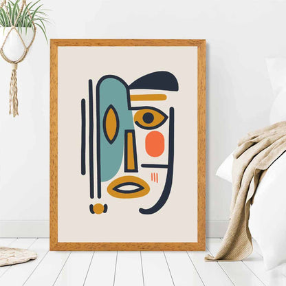 Quirky Abstract Colourful Face No 3 Art Print | Wall Art Plaza