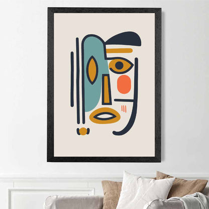 Quirky Abstract Colourful Face No 3 Art Print | Wall Art Plaza