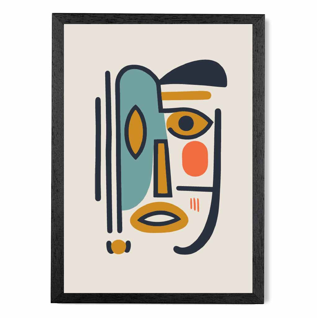 Quirky Abstract Colourful Face No 3 Art Print | Wall Art Plaza