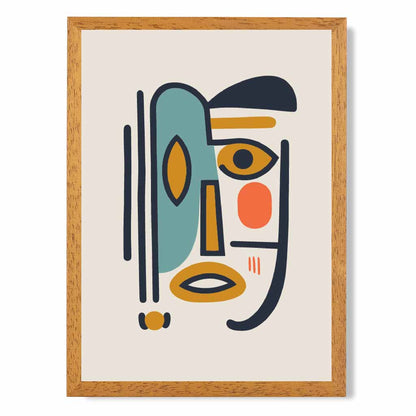 Quirky Abstract Colourful Face No 3 Art Print | Wall Art Plaza