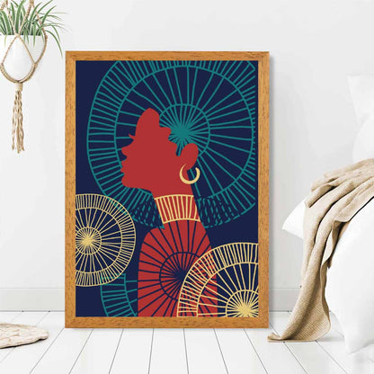 Quirky Fashion Blue, Red Fashion Face No 2 Art Print | Wall Art Plaza