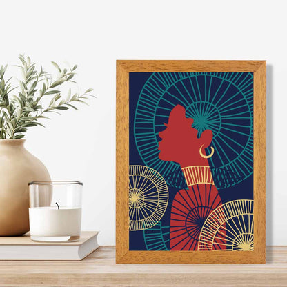 Quirky Fashion Blue, Red Fashion Face No 2 Art Print | Wall Art Plaza