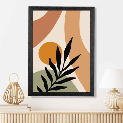 Modern Green, Terracotta Botanical Shapes No 1 Art Print | Wall Art Plaza