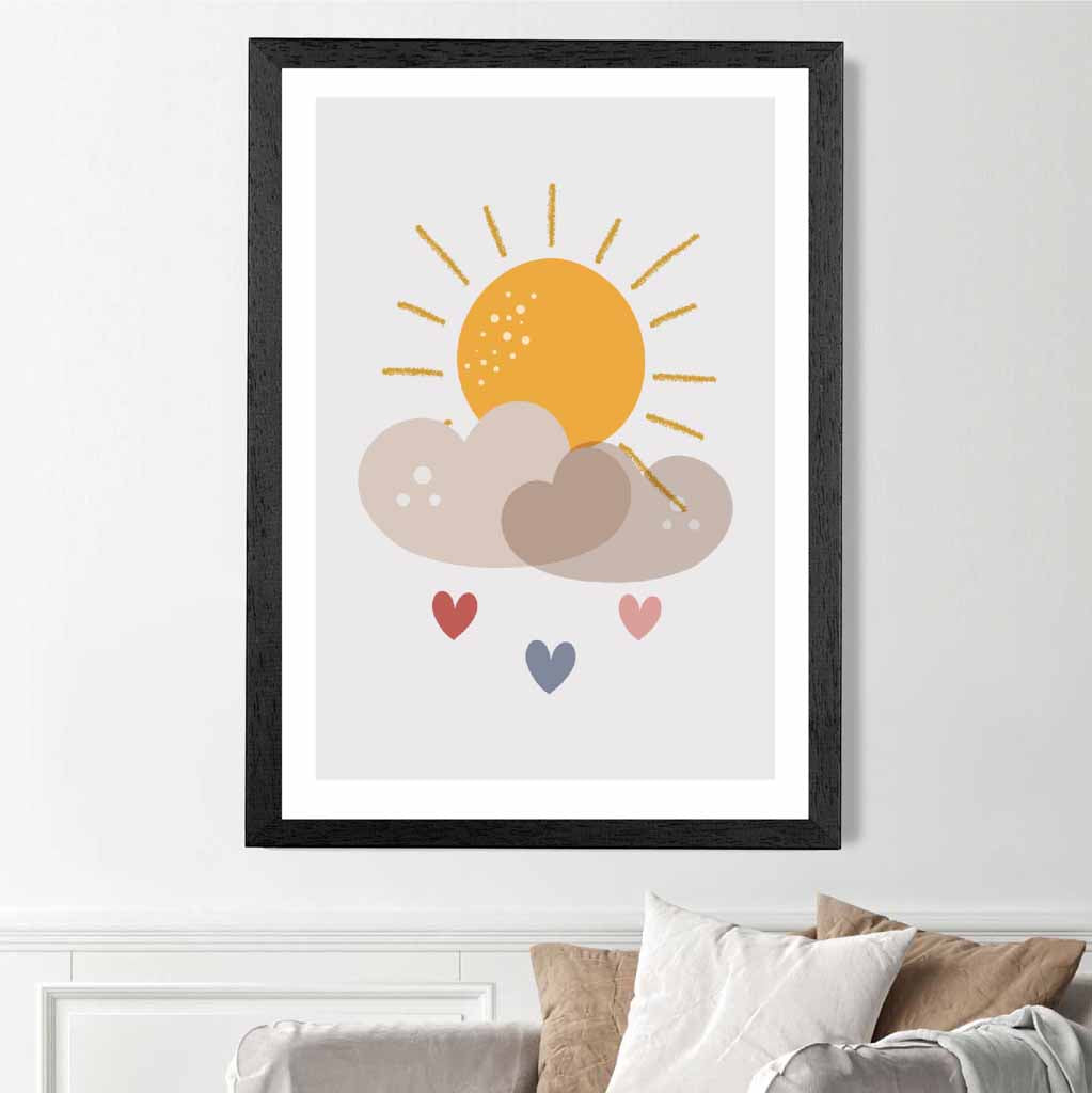 Boho Kids Yellow, Beige Happy Sunshine Art Print | Wall Art Plaza