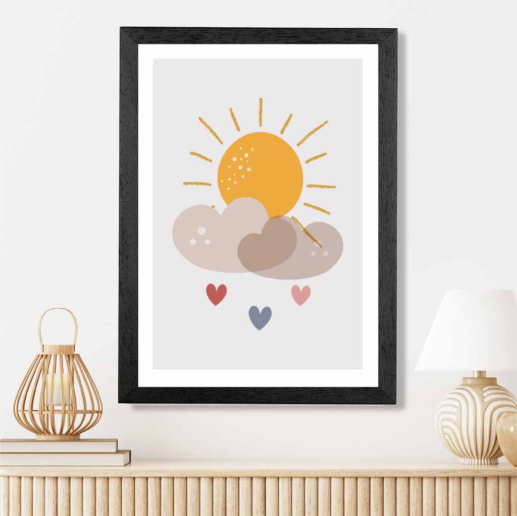 Boho Kids Yellow, Beige Happy Sunshine Art Print | Wall Art Plaza