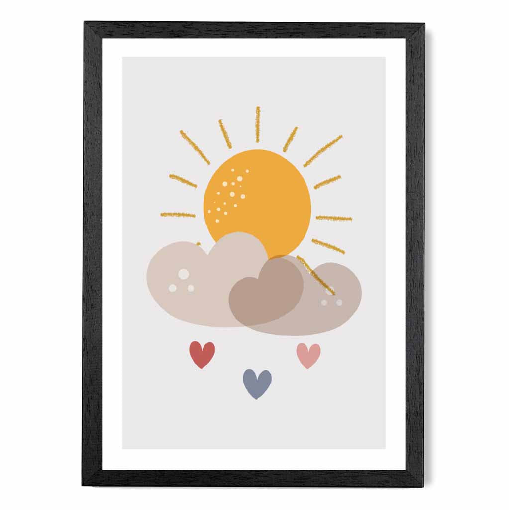 Boho Kids Yellow, Beige Happy Sunshine Art Print | Wall Art Plaza