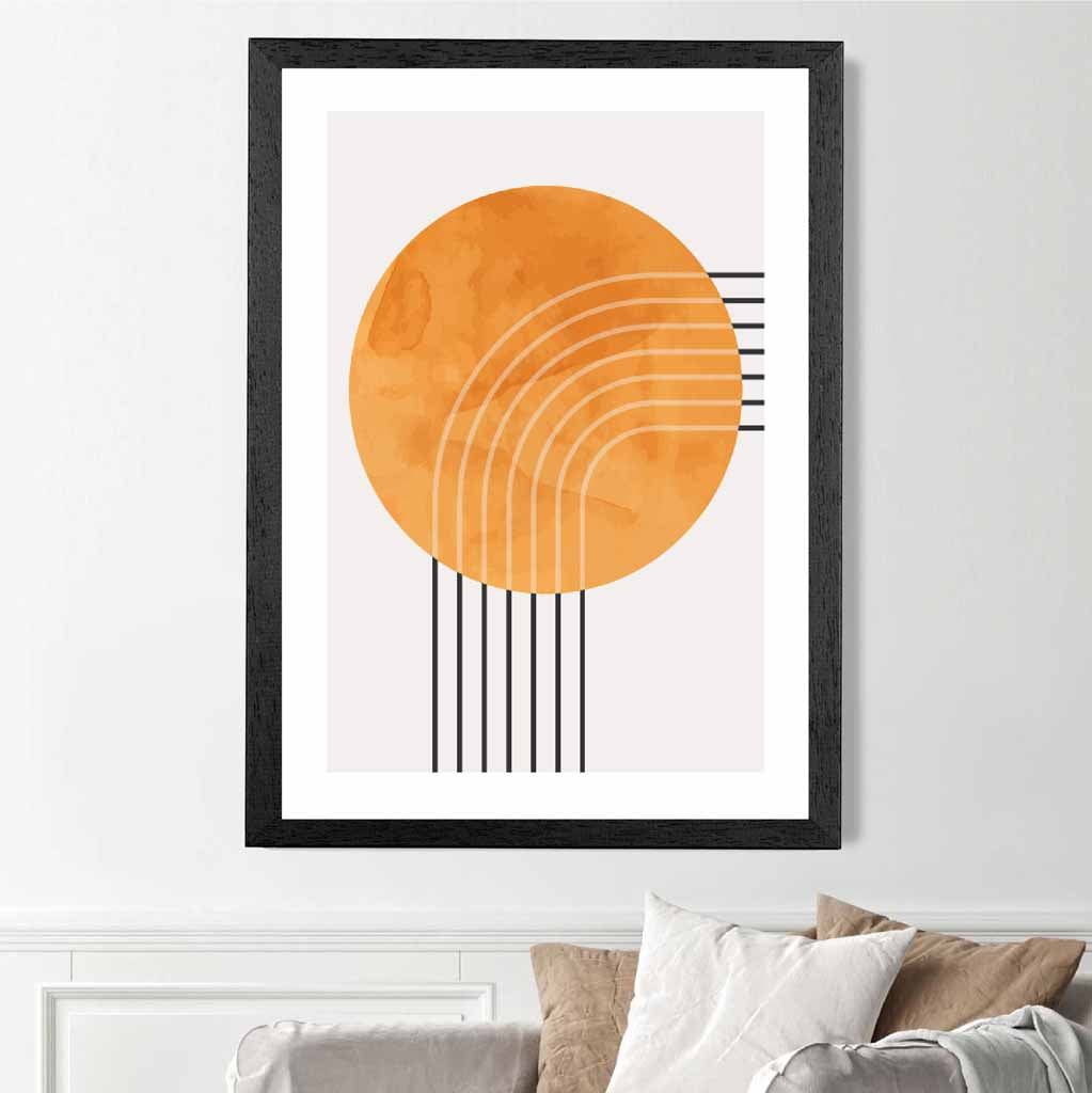 Modern Painted Yellow Circle No 1 Art Print | Wall Art Plaza