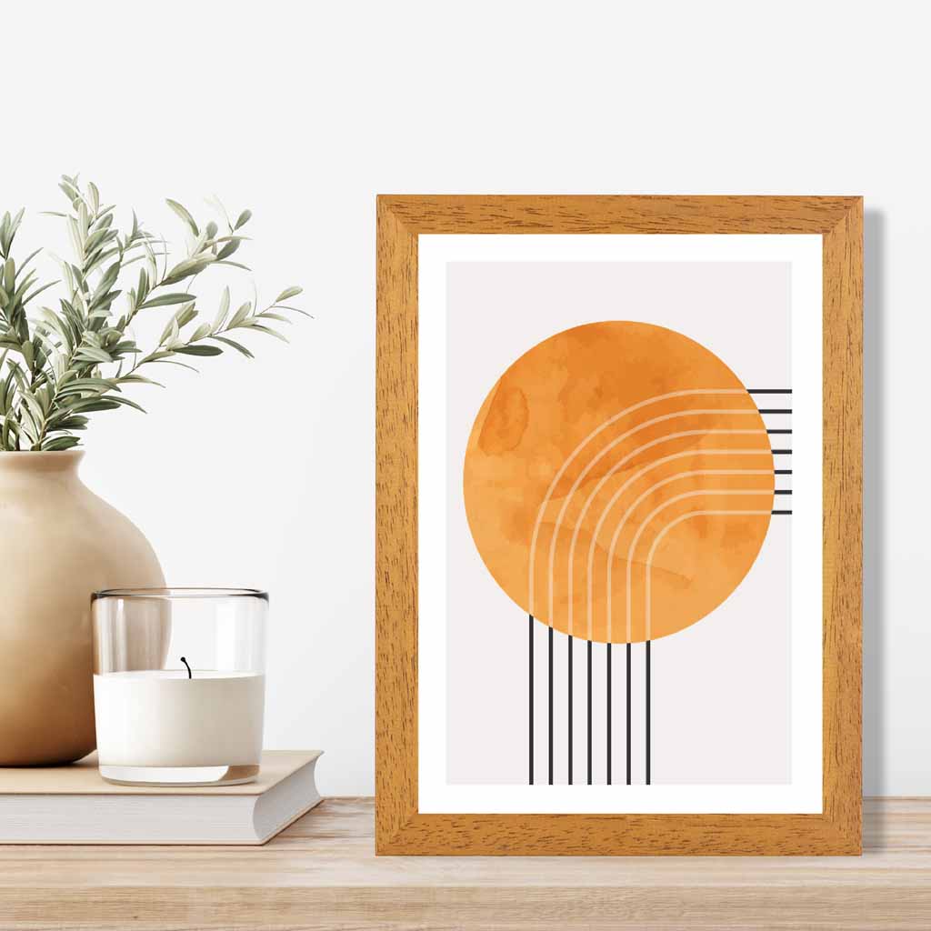 Modern Painted Yellow Circle No 1 Art Print | Wall Art Plaza