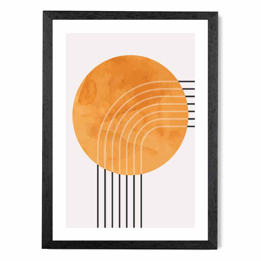 Modern Painted Yellow Circle No 1 Art Print | Wall Art Plaza