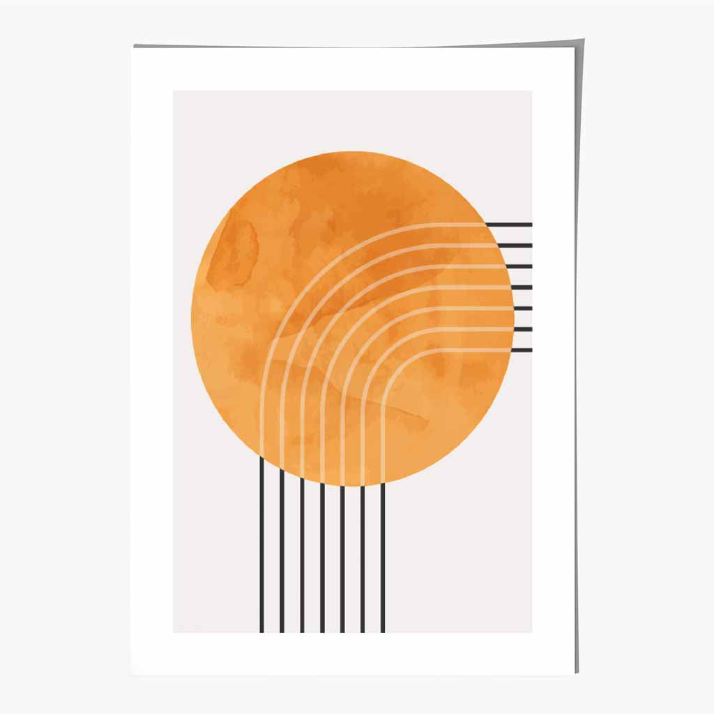 Modern Painted Yellow Circle No 1 Art Print | Wall Art Plaza