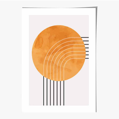 Modern Painted Yellow Circle No 1 Art Print | Wall Art Plaza