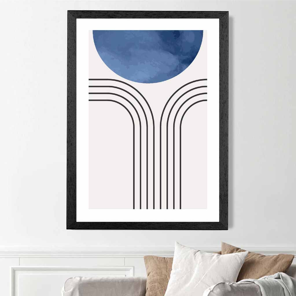 Modern Painted Blue Circle No 2 Art Print | Wall Art Plaza