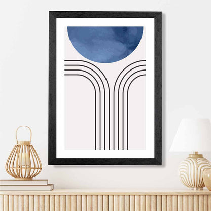 Modern Painted Blue Circle No 2 Art Print | Wall Art Plaza