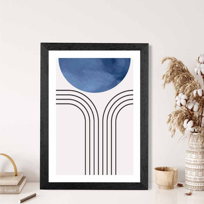 Modern Painted Blue Circle No 2 Art Print | Wall Art Plaza