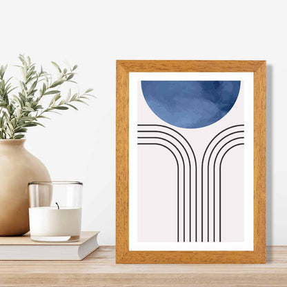 Modern Painted Blue Circle No 2 Art Print | Wall Art Plaza