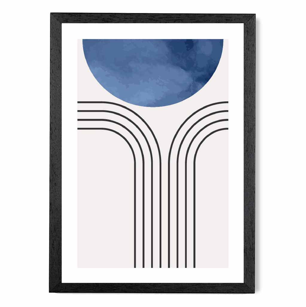 Modern Painted Blue Circle No 2 Art Print | Wall Art Plaza