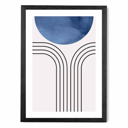 Modern Painted Blue Circle No 2 Art Print | Wall Art Plaza