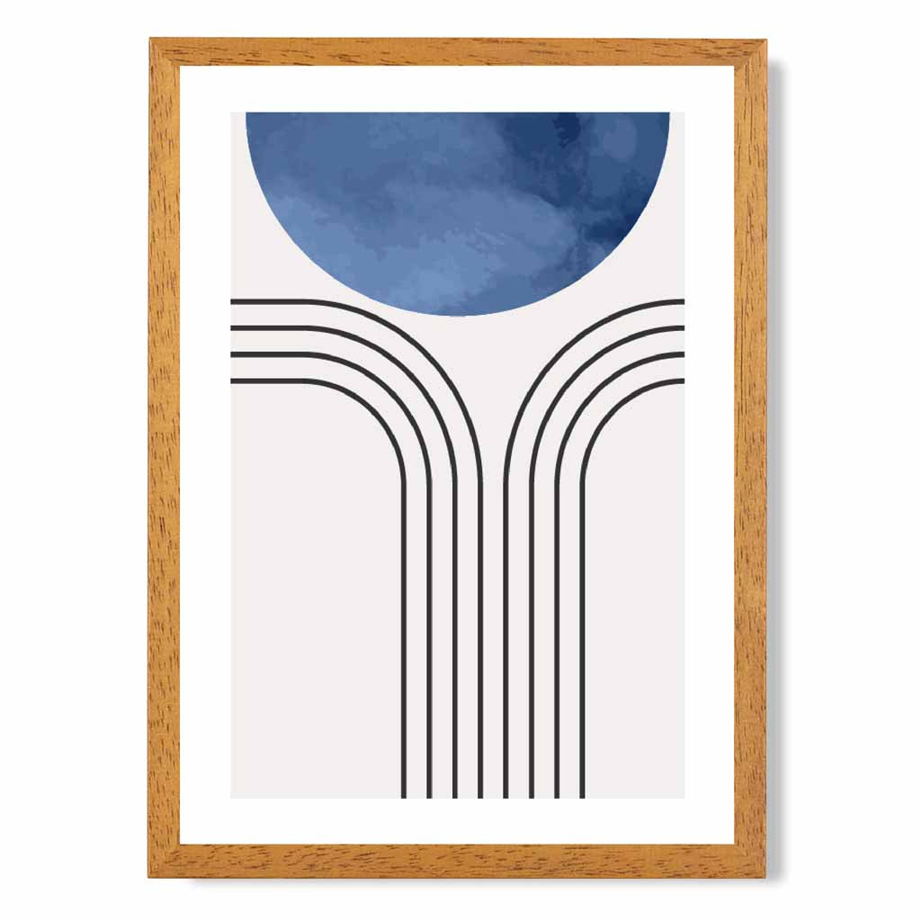 Modern Painted Blue Circle No 2 Art Print | Wall Art Plaza