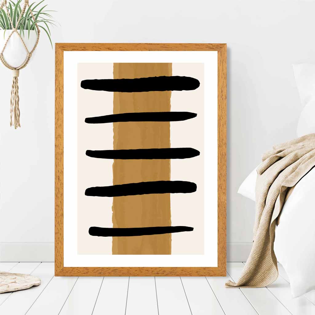 Abstract Yellow Painted Lines No 2 Art Print | Wall Art Plaza
