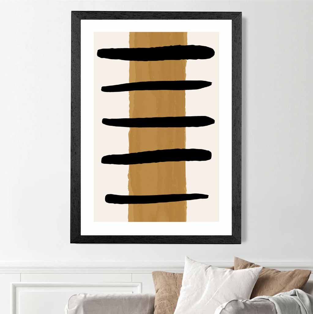 Abstract Yellow Painted Lines No 2 Art Print | Wall Art Plaza