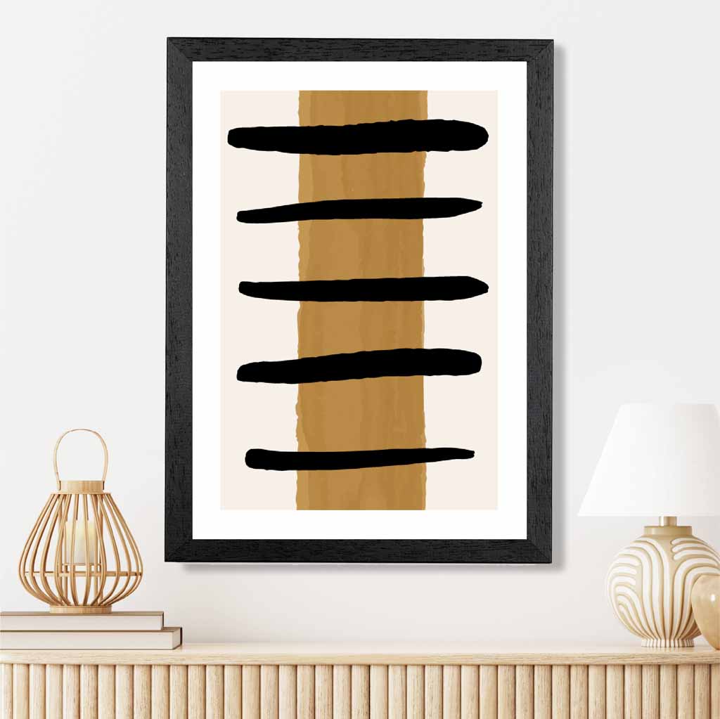 Abstract Yellow Painted Lines No 2 Art Print | Wall Art Plaza