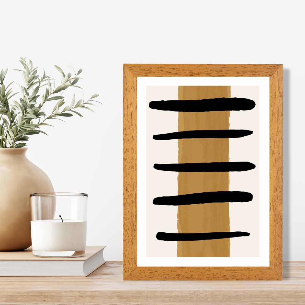 Abstract Yellow Painted Lines No 2 Art Print | Wall Art Plaza