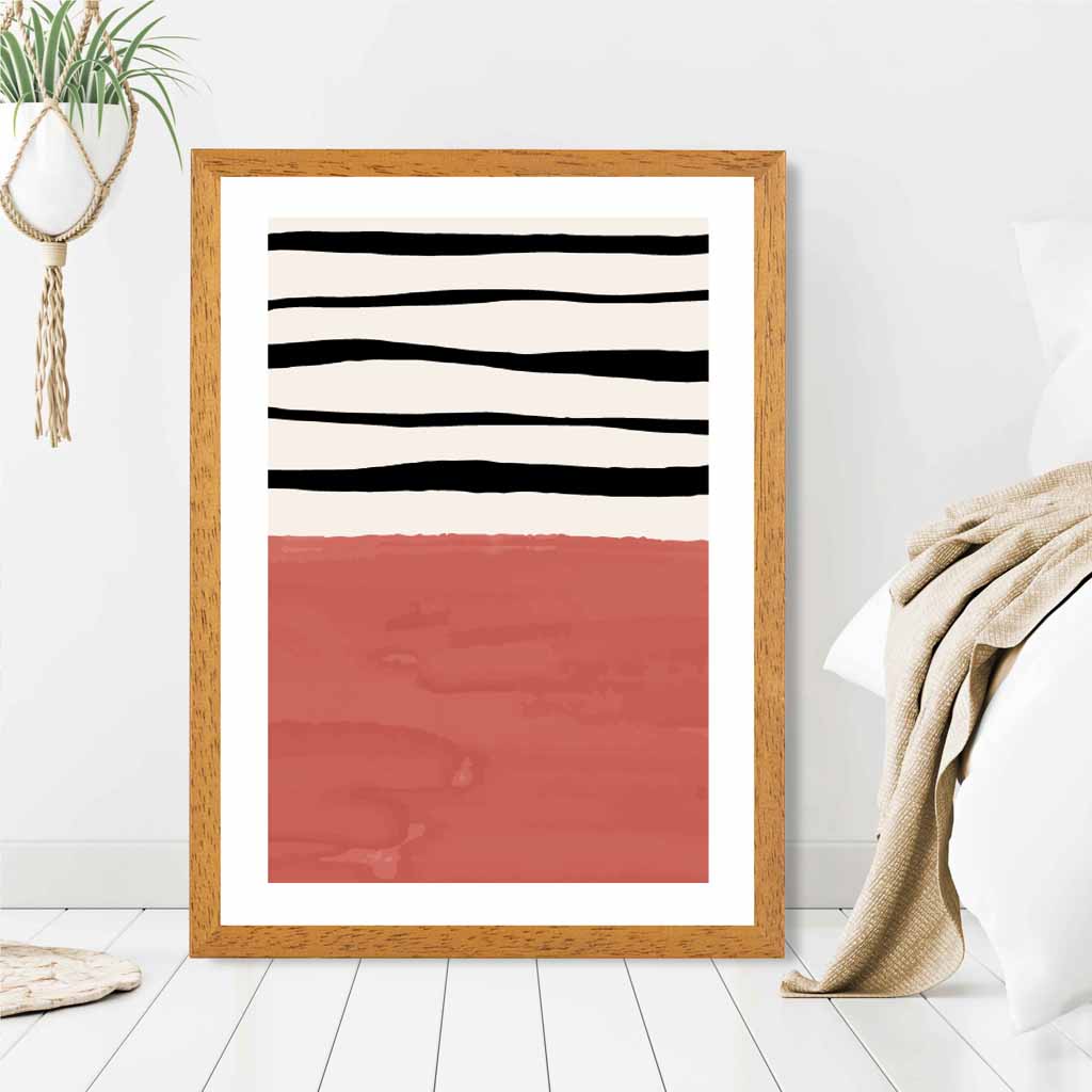 Abstract Pink Painted Lines No 3 Art Print | Wall Art Plaza