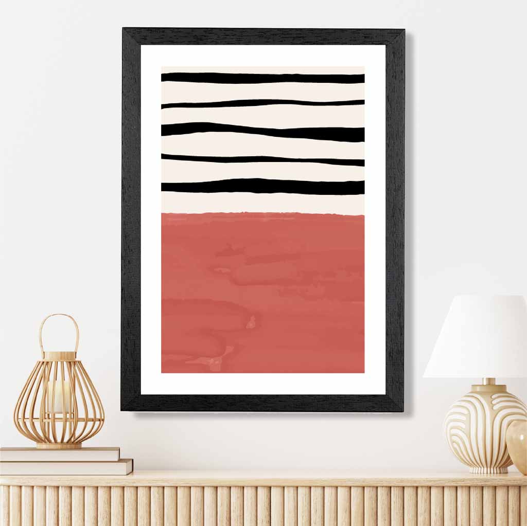 Abstract Pink Painted Lines No 3 Art Print | Wall Art Plaza