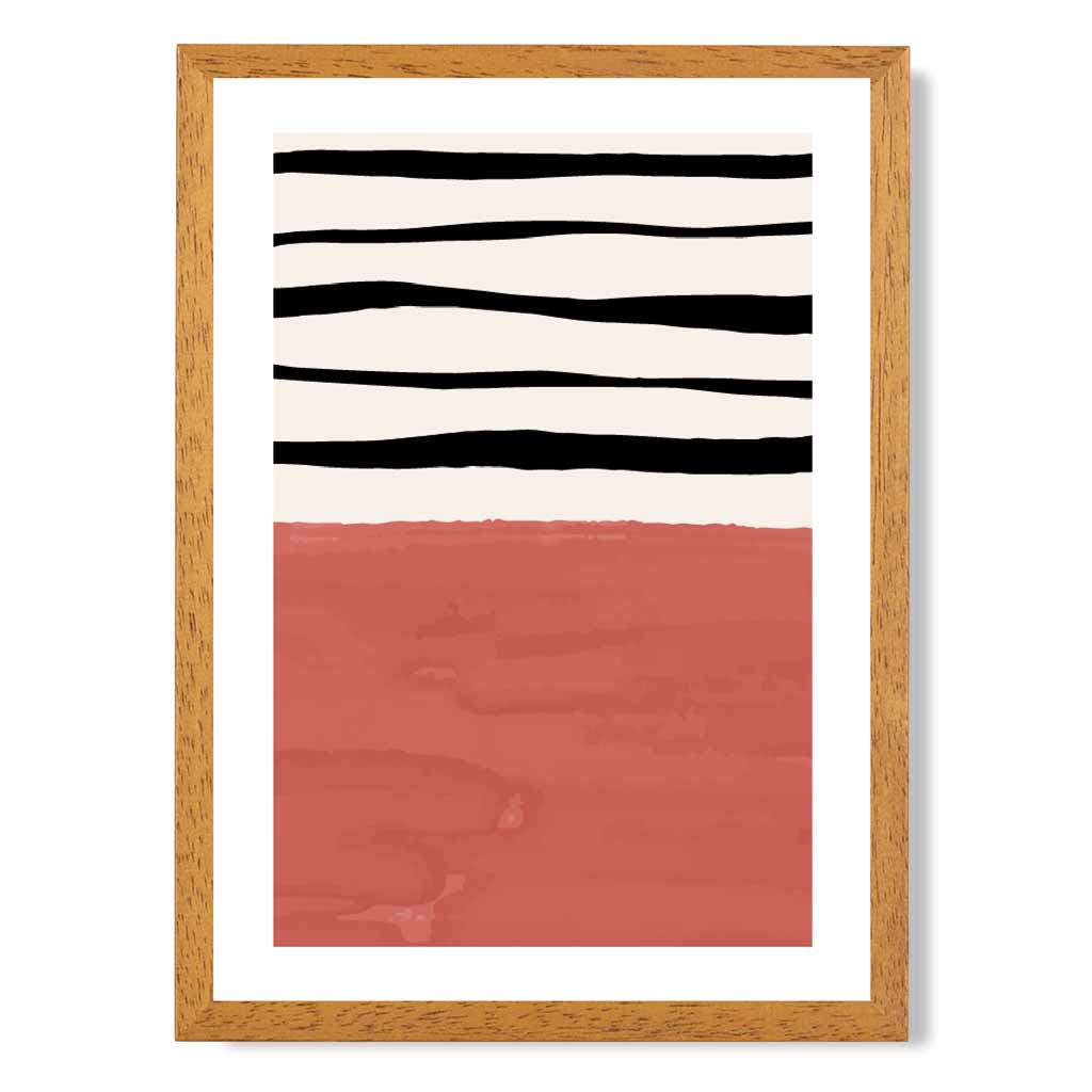 Abstract Pink Painted Lines No 3 Art Print | Wall Art Plaza