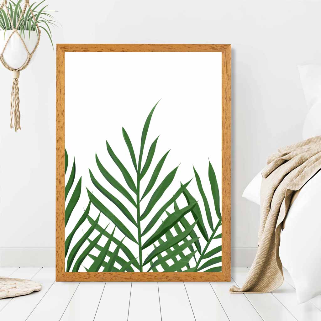 Simple Botanical Green Palms Art Print | Wall Art Plaza