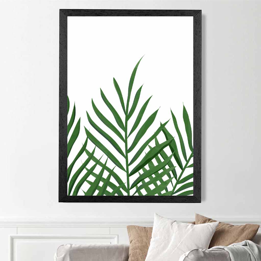 Simple Botanical Green Palms Art Print | Wall Art Plaza