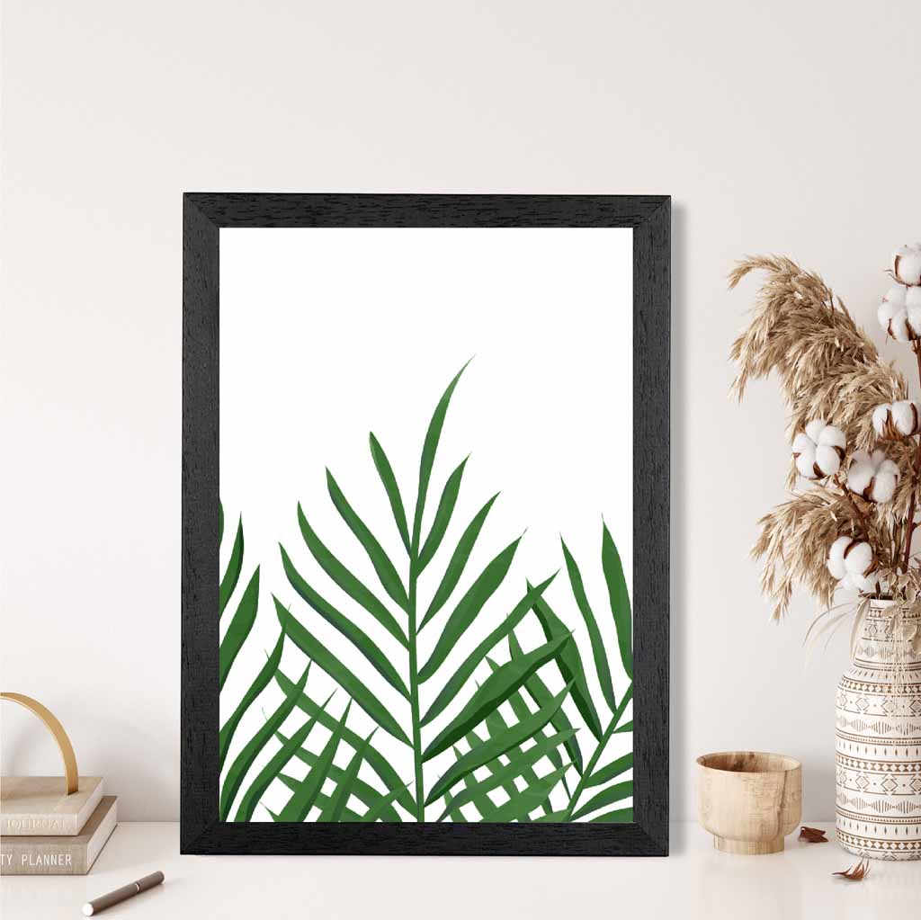 Simple Botanical Green Palms Art Print | Wall Art Plaza