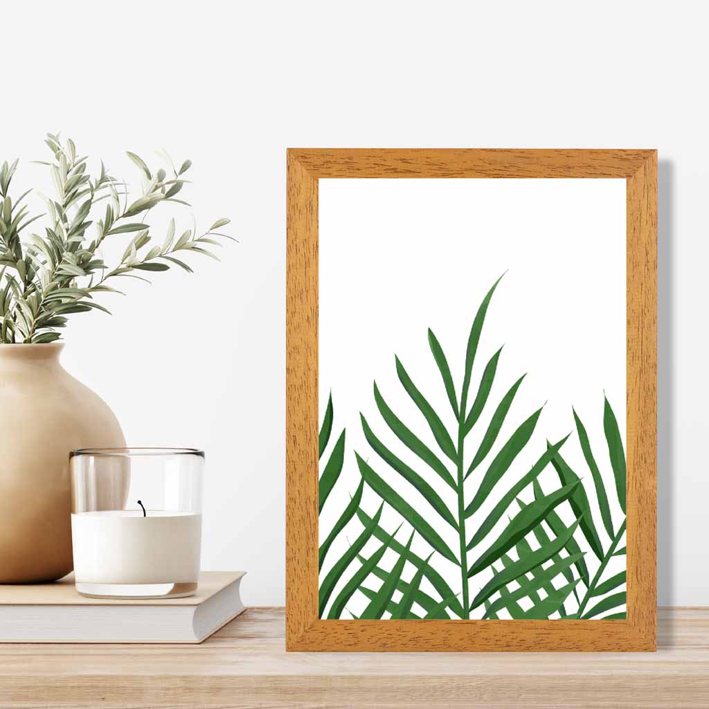 Simple Botanical Green Palms Art Print | Wall Art Plaza