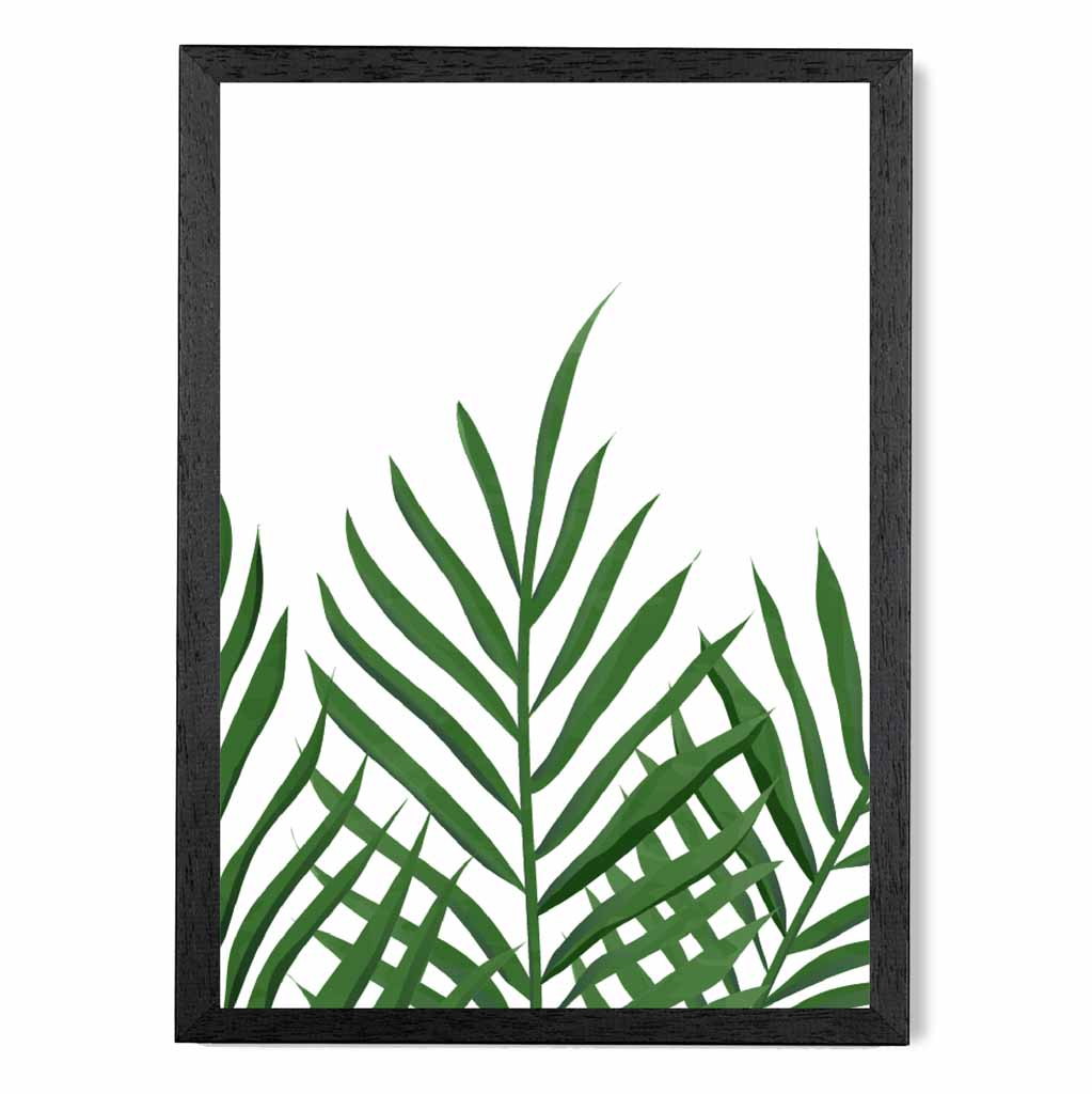 Simple Botanical Green Palms Art Print | Wall Art Plaza