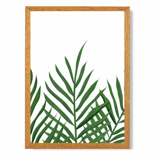 Simple Botanical Green Palms Art Print | Wall Art Plaza